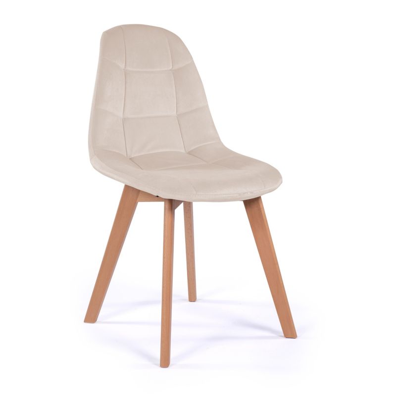 Krzesło tapicerowane New Home VEGAS beżowe skandynawskie 1 szt.