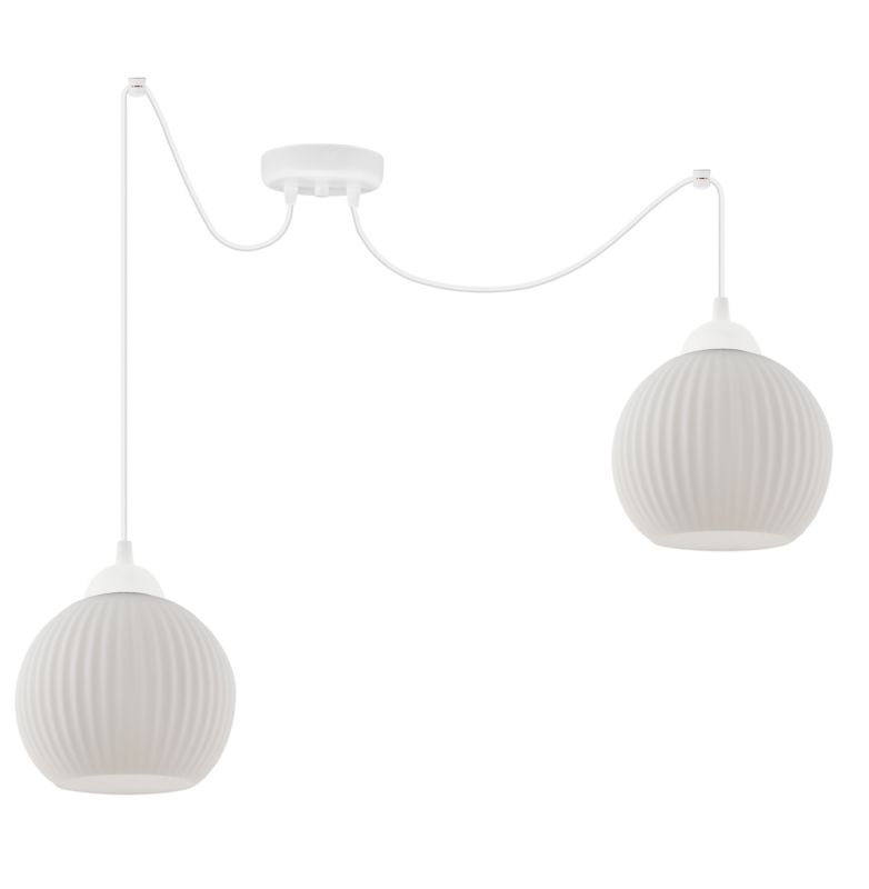 Lampa sufitowa wisząca Light Home LH Riffle Pająk Kula 2x E27 60W biały 1szt.