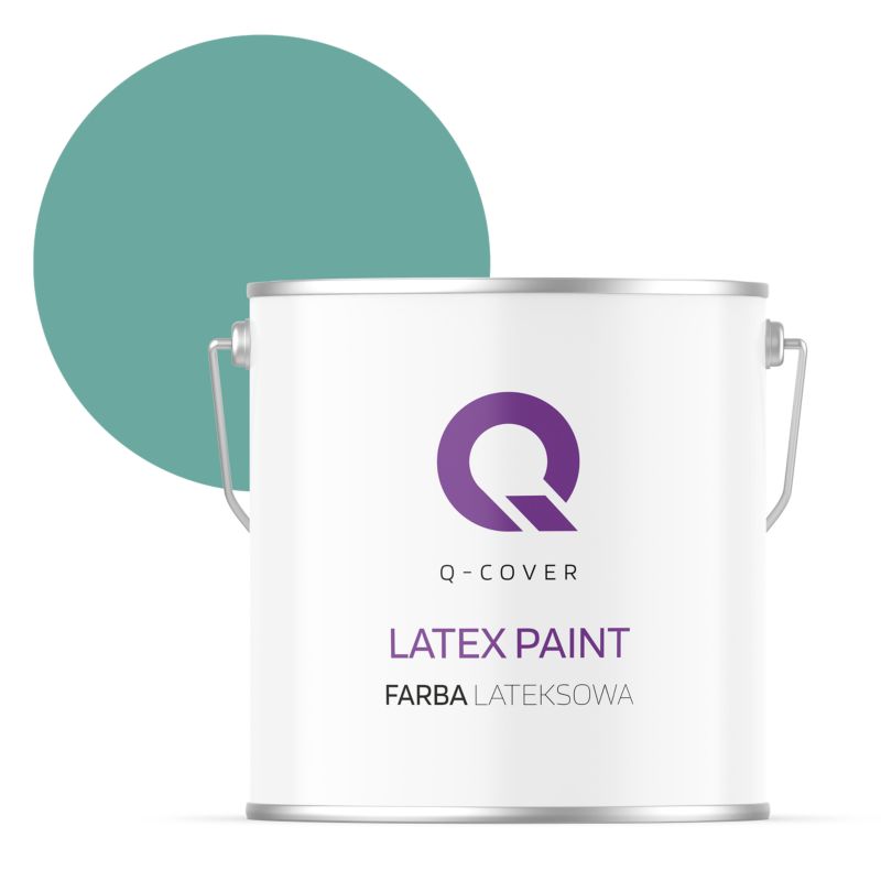 Farba Lateksowa Do Ścian i Sufitów Q-Cover Miętowy ciemny H1533 Głęboki Mat 5L