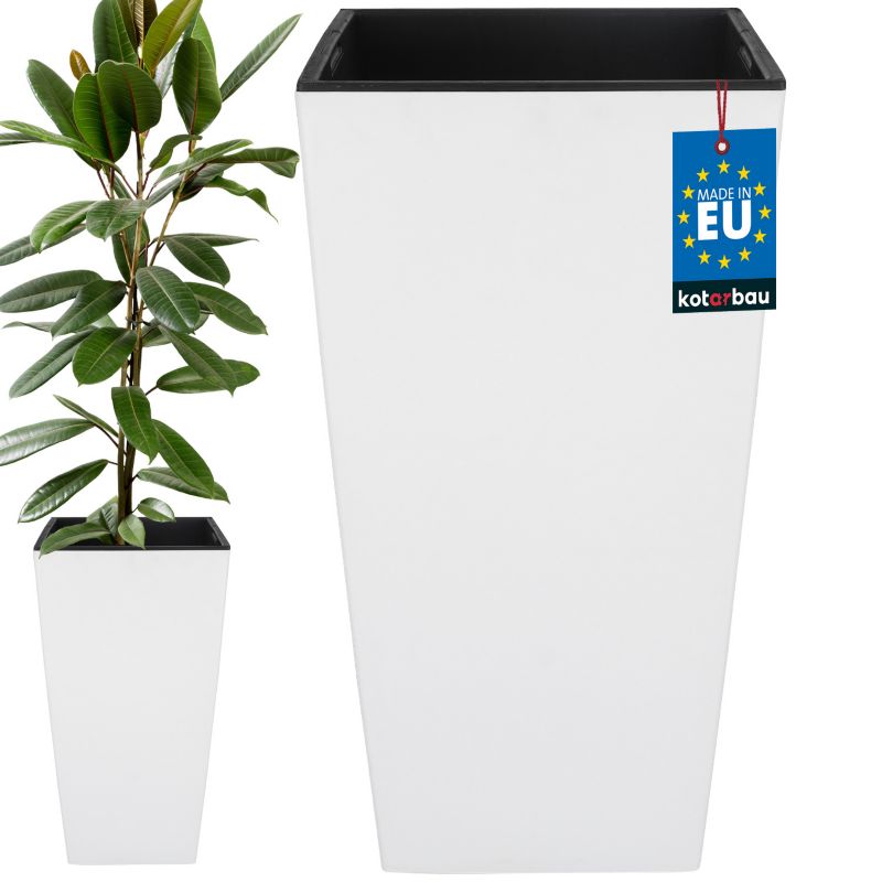 Doniczka KOTARBAU 325x325x610 mm urbi square biała z wkładem 1 szt.