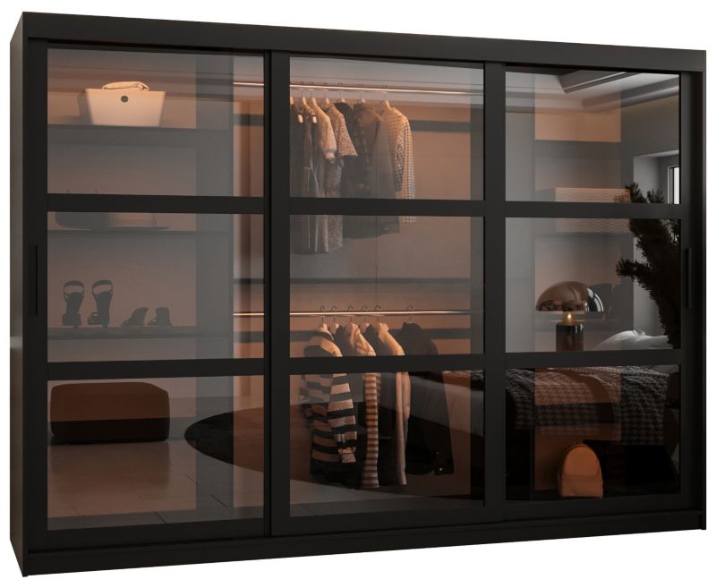 Szafa przesuwna Garderoba DOME 250 czarny