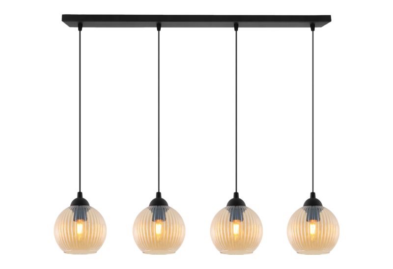 Lampa sufitowa wisząca pozioma Light Home LH Riffle Kula 4x E27 60W miodowy 1szt.