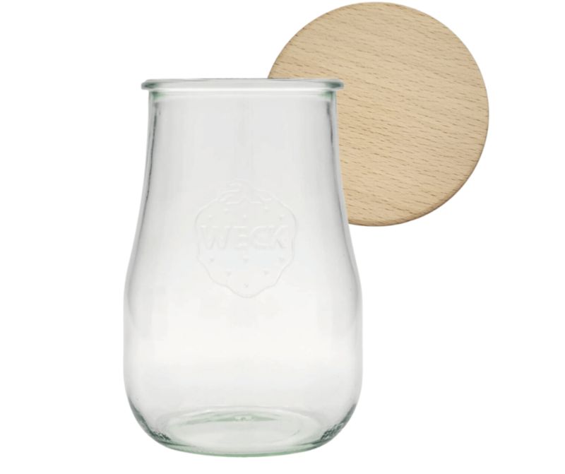 Słoik MODO24 Weck 1750 ml fi 100 tulip drewniane wieko 1 kpl.