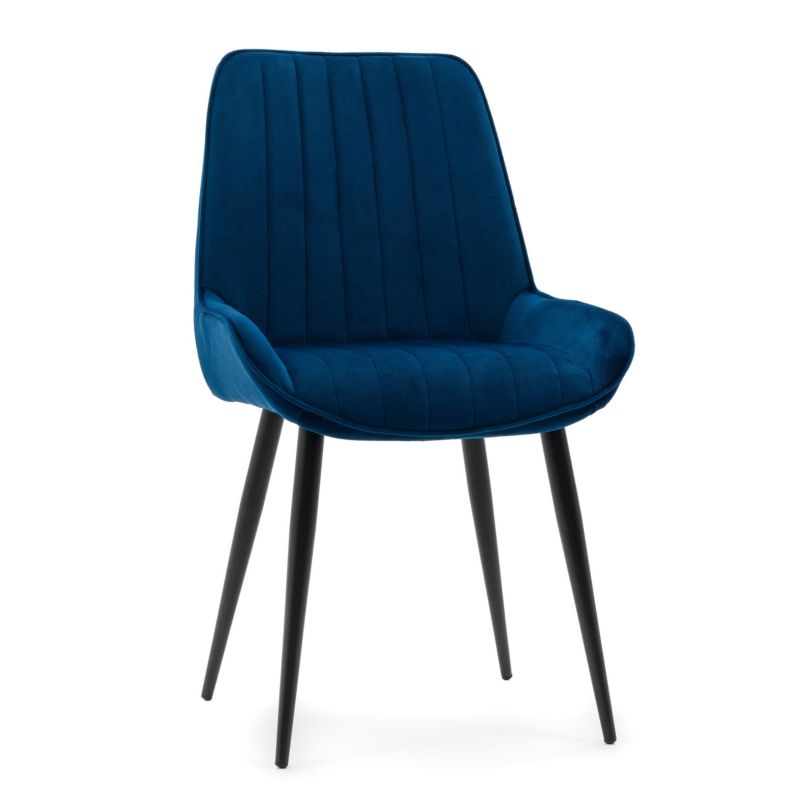 Krzesło tapicerowane New Home LUCA granatowe welurowe 1 szt.