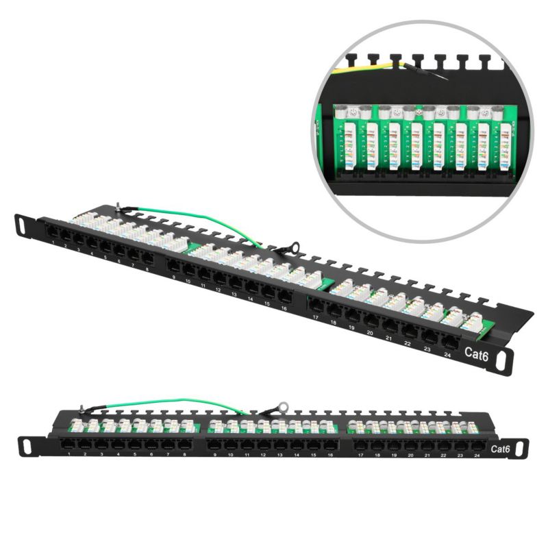 Patchpanel Extralink CAT6 UTP 0,5U 24 porty
