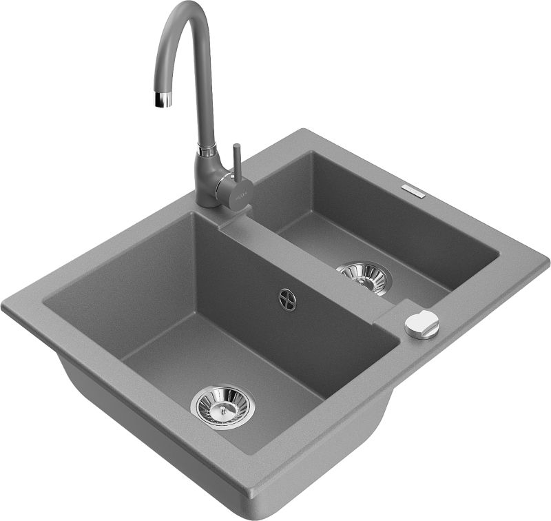 Zlewozmywak granitowy Mexen Cesar 1-komorowy beżowy 775x470 mm - 6514771010-69 1 szt.