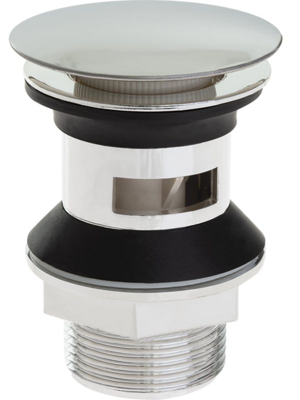 Korek do umywalki Kuchinox klik-klak z przelewem chrom ABS okrągły 1 szt.