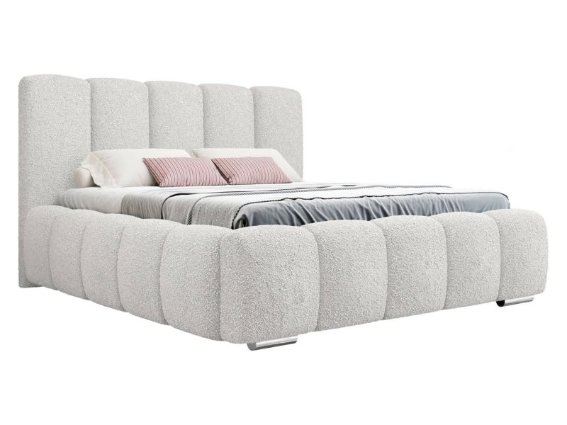 Łóżko tapicerowane MIRJAN 24 Wizko 180x200 kremowa bukla 1 szt.