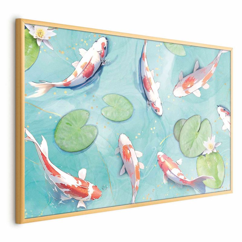 Plakat Artgeist Staw w Japonii 90x60 cm z ramą złotą 1 szt