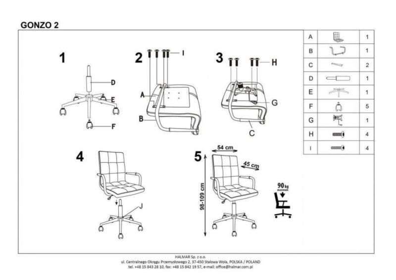 Fotel Halmar dla dziecka GONZO 2 czarny 1 szt