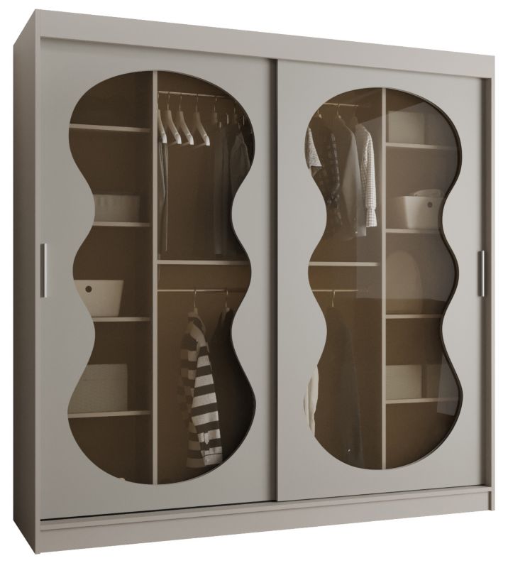 Szafa przesuwna z lustrem Garderoba Abiks BAHRAJN 3 200 kaszmir 1 szt.