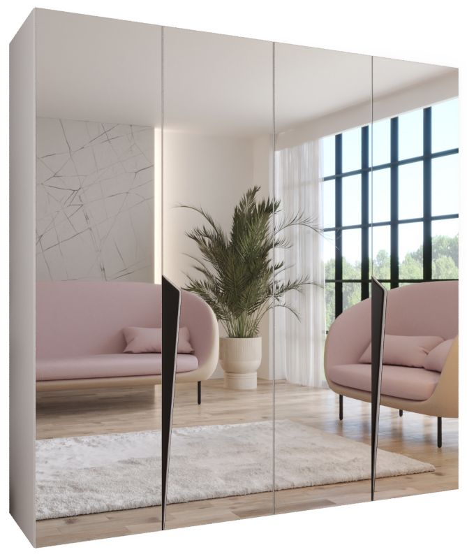 Szafa uchylna z lustrem otwierana Abiks PIANO 3 200 wys 202 cm Biały + Czarny 1 szt