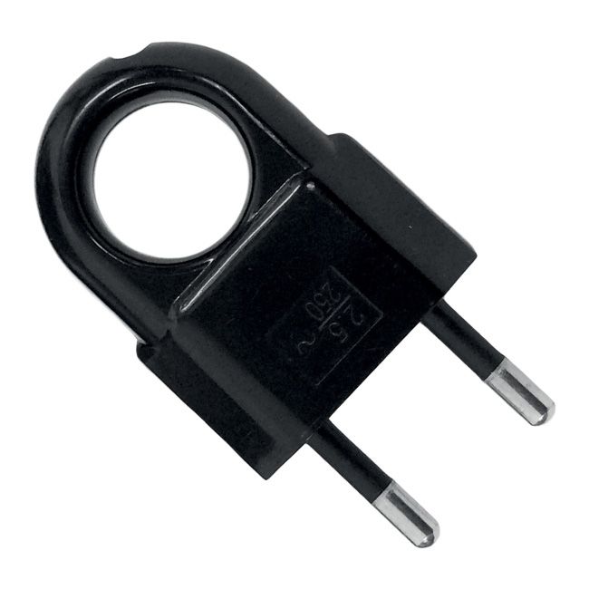 Wtyczka płaska Elgotech z uchwytem czarna