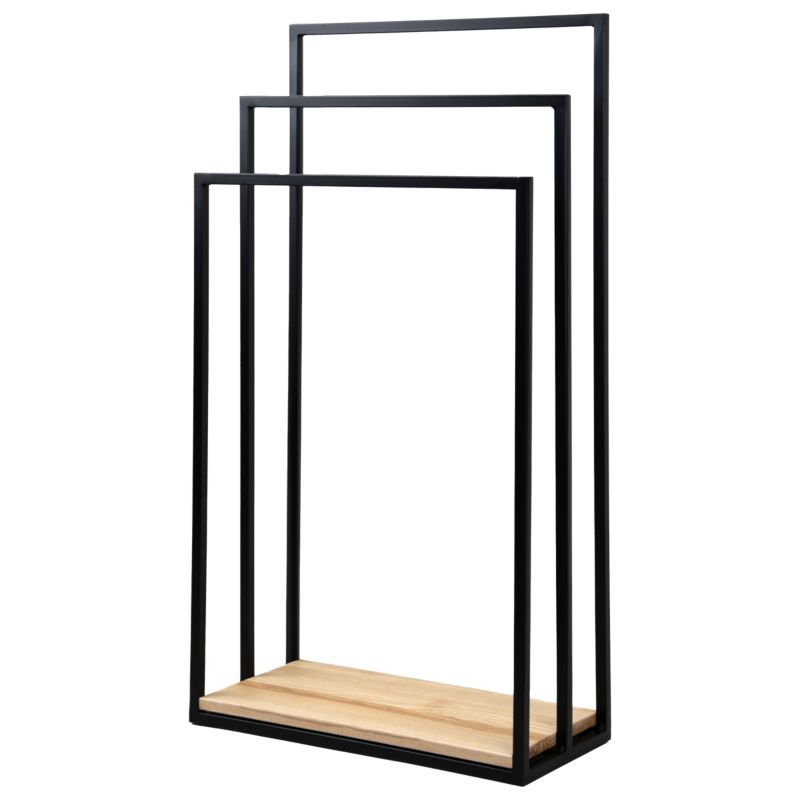 Wieszak na ręcznik Your Loft Design Black & Wood 50x23x92 Clecy 1szt.