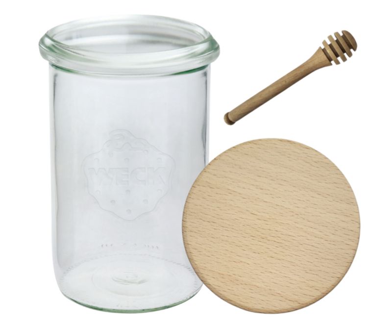 Słoik MODO24 Weck 1050 ml fi 100 mold drewniane wieko nabierak 1 kpl.