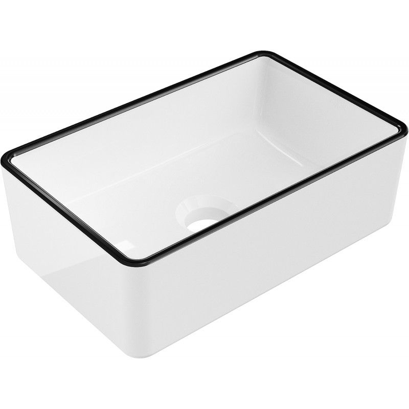 Umywalka nablatowa Mexen Nadia biało-czarna 36,5x23,5 cm 1 szt.