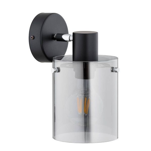 Kinkiet ścienny Alfa Essent czarny-chromowany styl nowoczesny 1 x E27 x 15W IP20 wym: 25 x 14 x 16 cm - 1 szt.