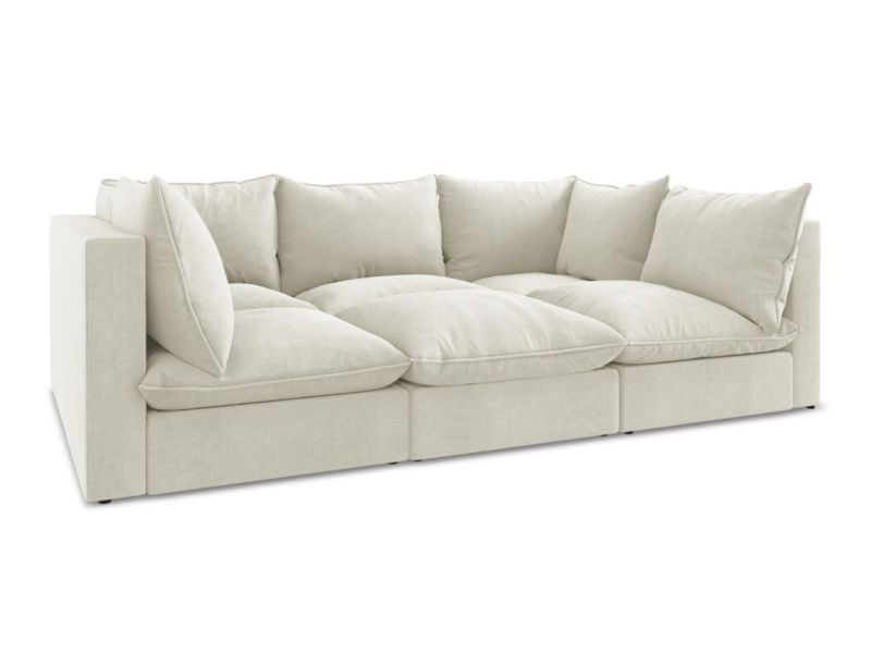 3-osobowa kanapa modułowa LaMiaSofa RAVENNA z tkaniny strukturalnej 255x180 cm beżowy 1 szt.