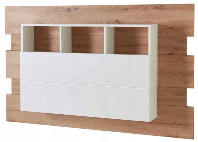 Biurko ścienne Matkam sekretarzyk 150cm składane biały-dąb artisan 1 szt.