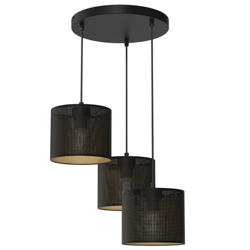 Lampa wisząca Luminex Loft Shade czarny matowa-złota wym: 110 x 45 x 45 cm 3xE27 x 15W 1 szt.