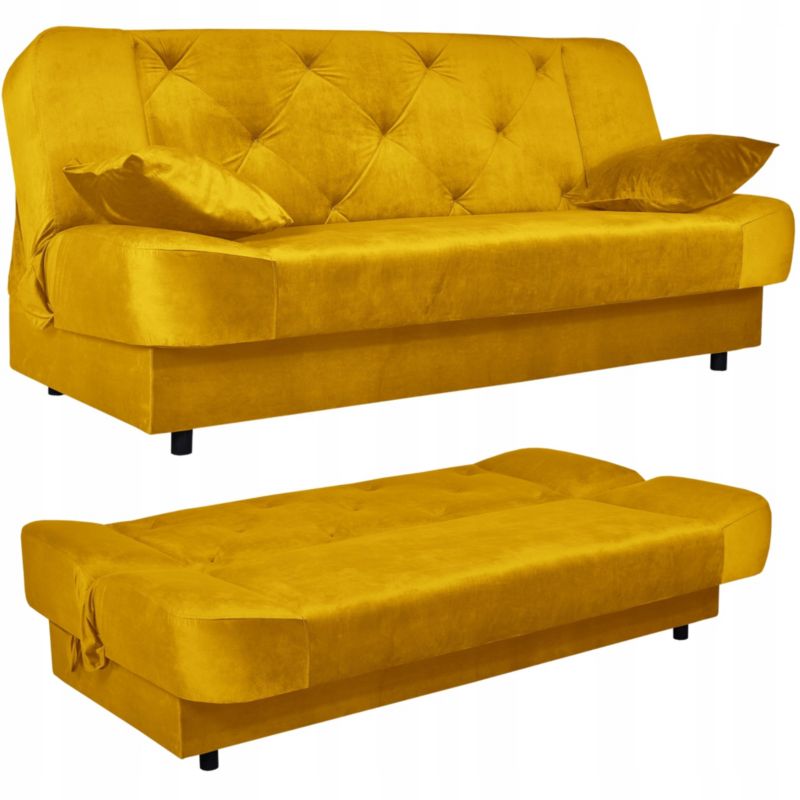 Kanapa do salonu rozkładana Family Meble Sara Karo musztardowy 1szt