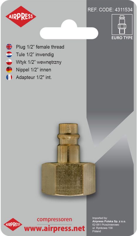 Wtyk Airpress 1/2 cala wewnętrzny