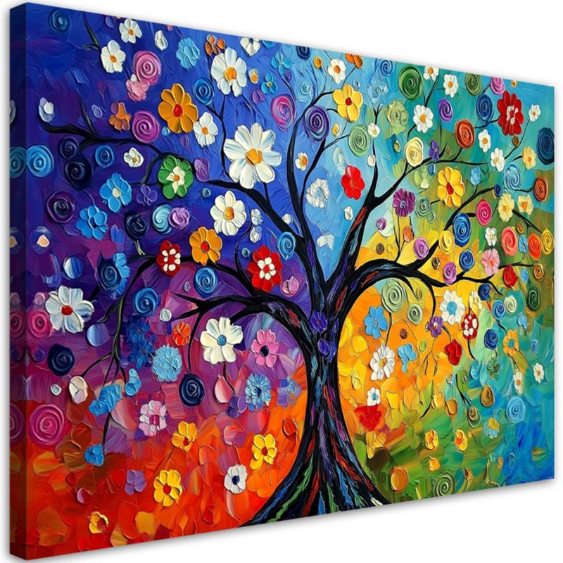 Obraz na płótnie Feeby Kolorowe Drzewo Życia 100x70cm 1szt