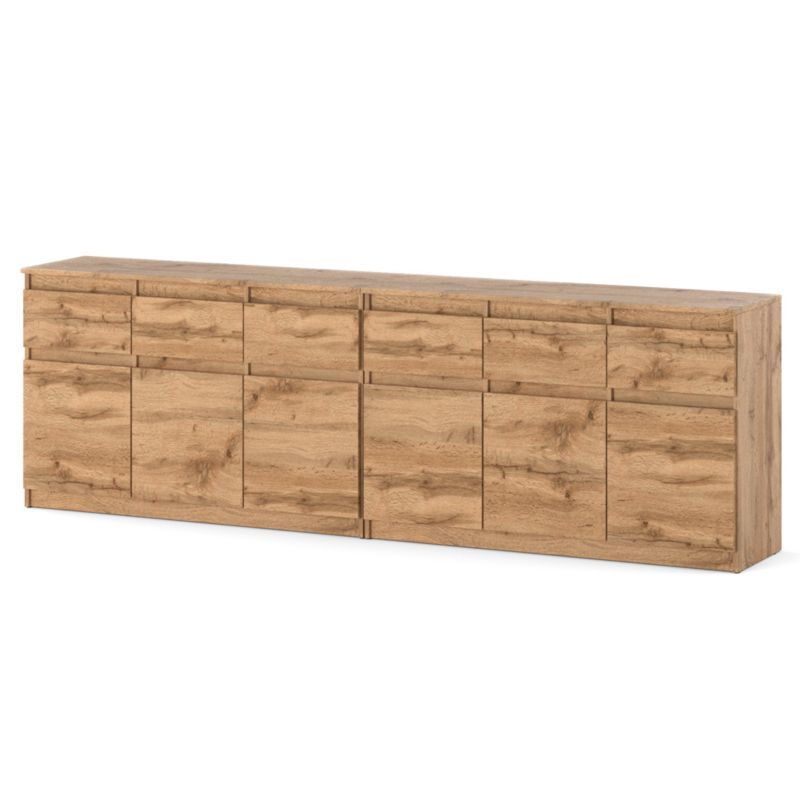 Komoda Hurtownia-Mebli Szuflady 6 Olia Best 240cm Dąb Wotan Dąb Wotan 240x35x75 cm 1szt.