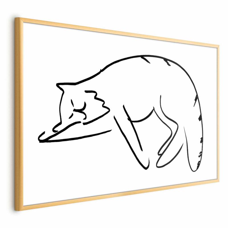 Plakat Artgeist Kocie sny 42x29,7 cm z ramą złotą 1 szt