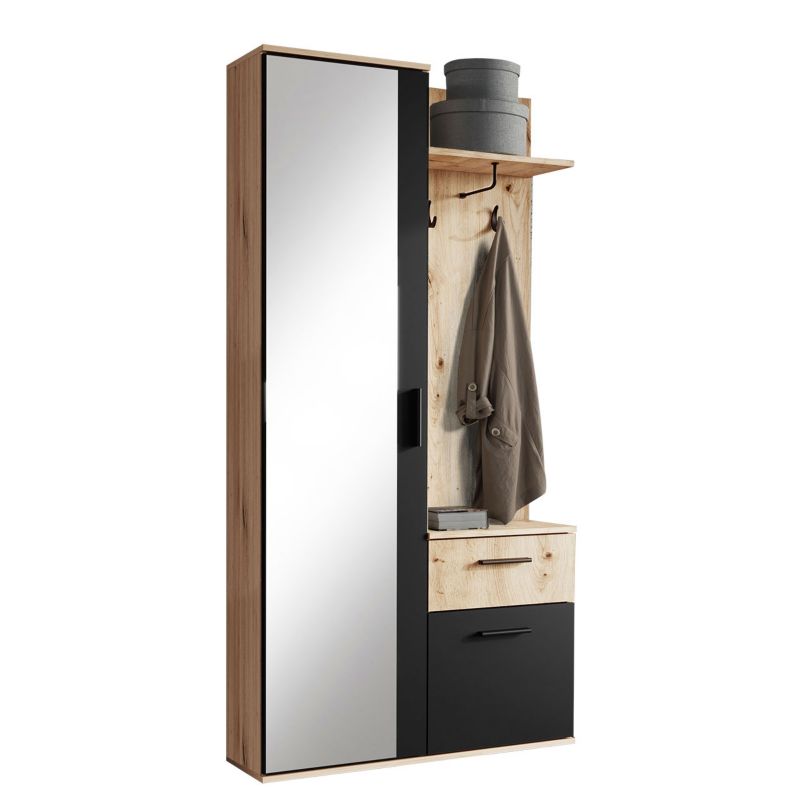 Garderoba MIRJAN 24 Lux dąb artisan/czarny 1 szt.