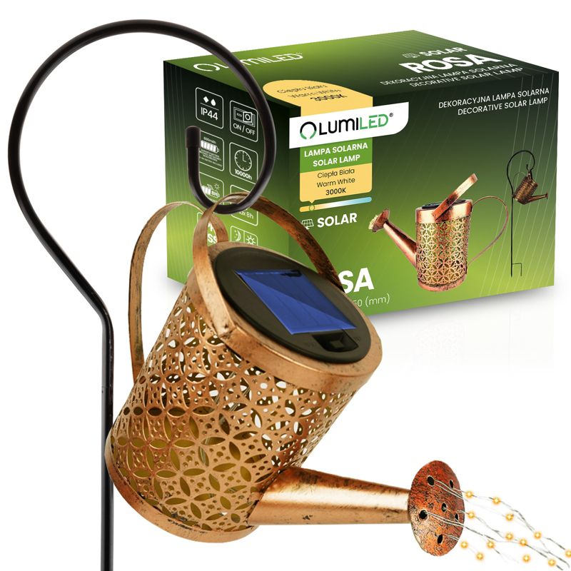 Lampa Ogrodowa Lumiled LED Solarna Wbijana Konewka Miedziana IP44 3000K 1 szt.