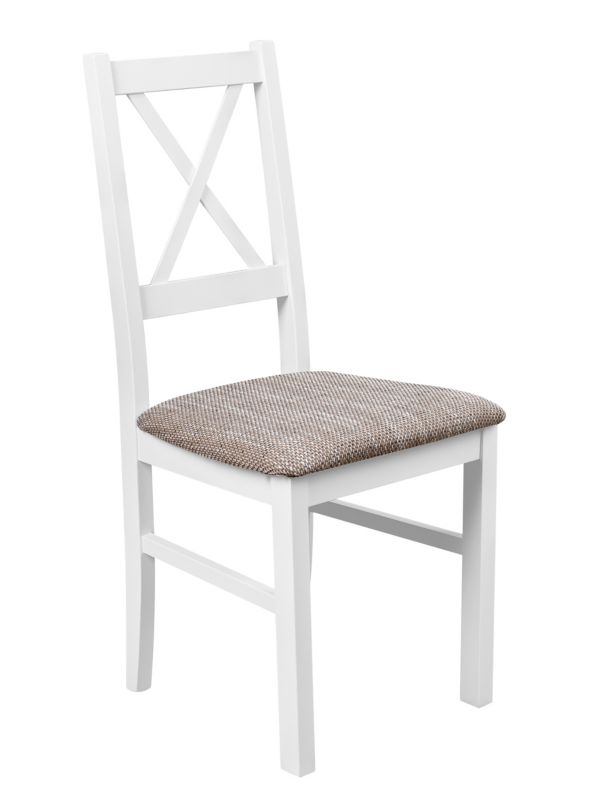 Drewniane Krzesło Bonni do kuchni jadalni Biały/Beż 1 szt.