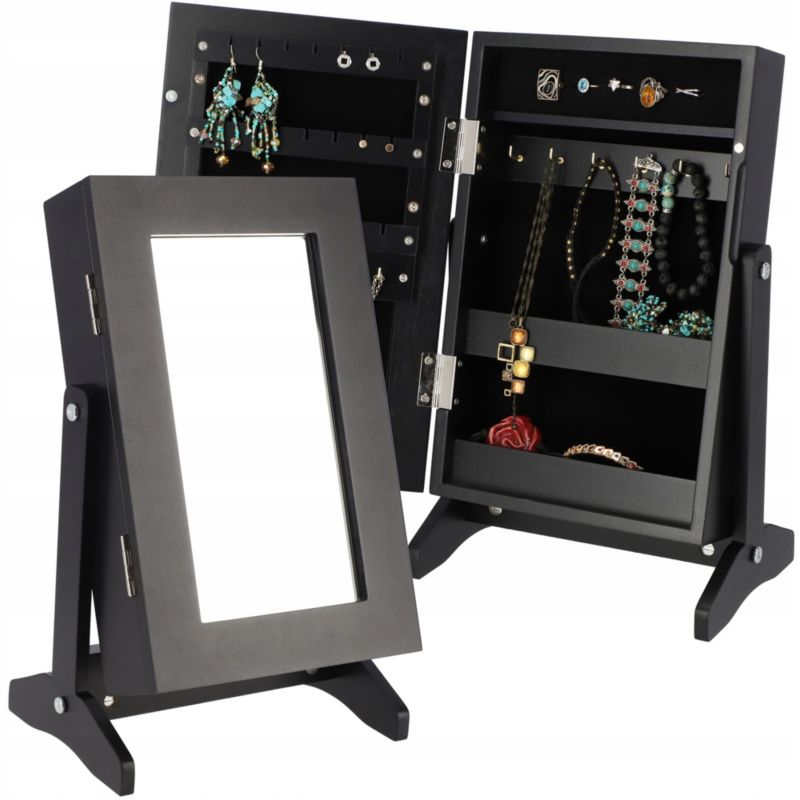 Toaletka KADAX szafka Na Biżuterię Z Lustrem Czarna 1 szt.