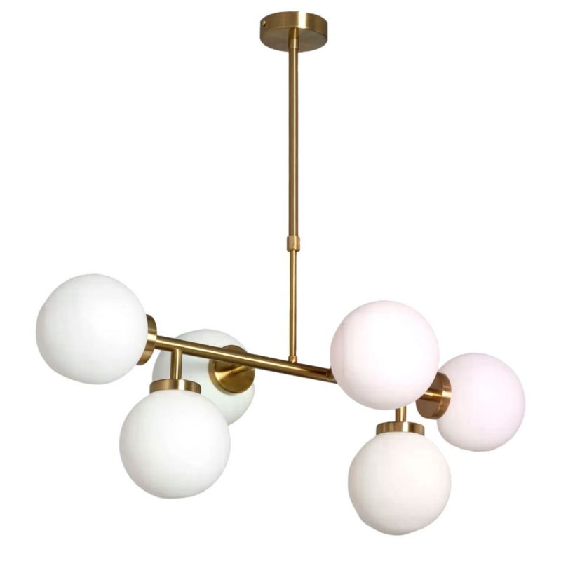 Lampa wisząca Abruzzo Milano złoto-biała wym: 85 x 80 x 45 cm 6xE27 x 40W 1 szt.