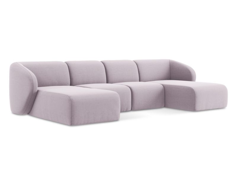 Sofa panoramiczna LaMiaSofa CERVO z tkaniny welwetowej 370x170 cm lawendowy 1 szt.