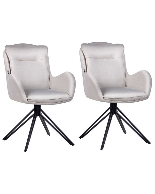 Zestaw 2 krzeseł do jadalni Avelar Jasnobeżowy 1 par.