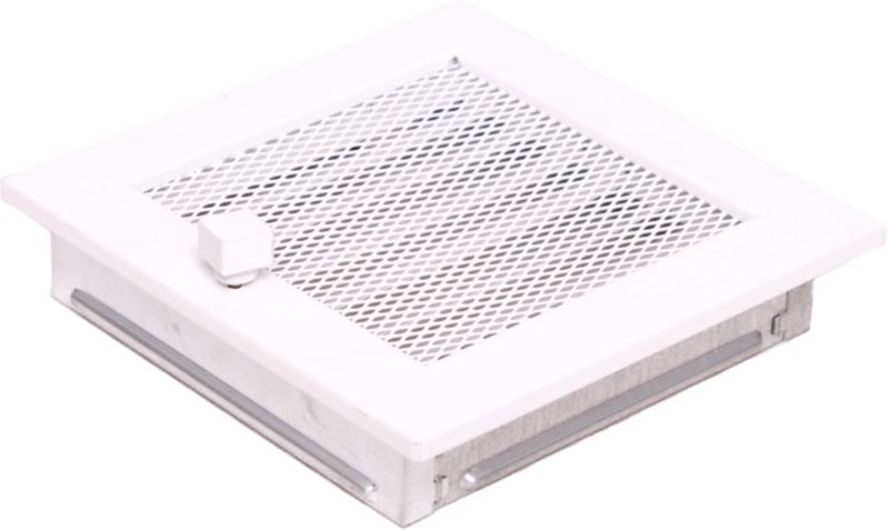 Kratka kominkowa biała z żaluzją 17 x 17 cm