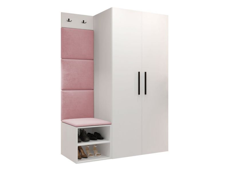 Garderoba MIRJAN 24 Medi IV biały + różowy 1 kpl.