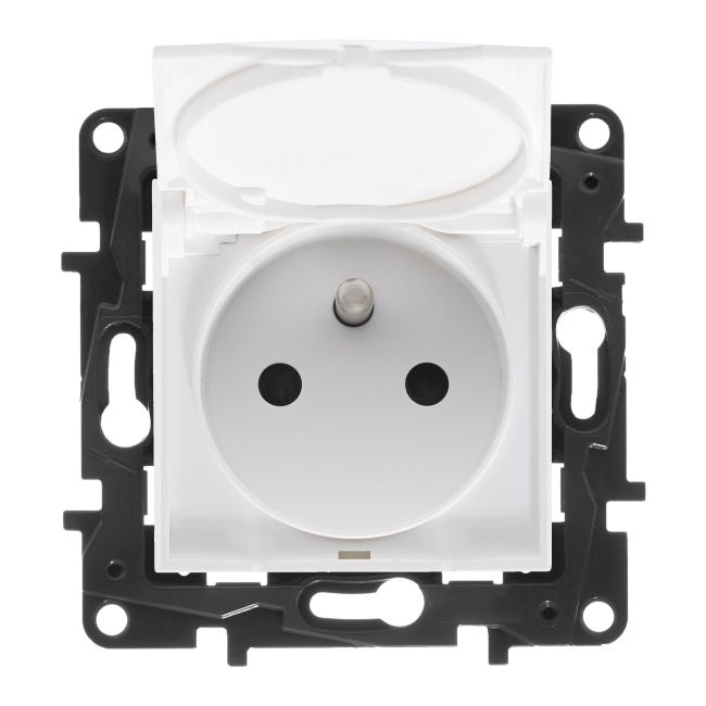 Gniazdo pojedyncze Legrand Niloe Step IP44 z uziemieniem białe