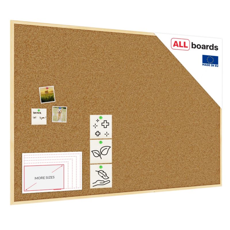 Tablica korkowa 150x100 cm ALLboards rama drewniana naturalna 1 szt.