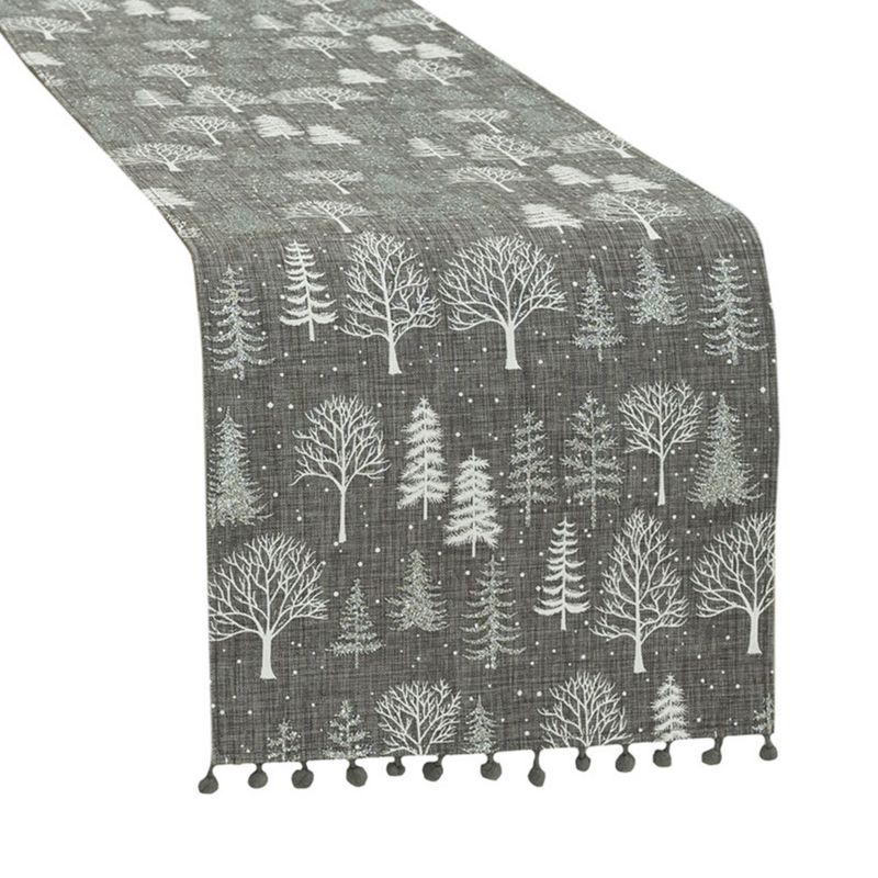 Bieżnik Zimowa Magia Markizeta Poliester Szary 50X100 Cm 1 Szt.