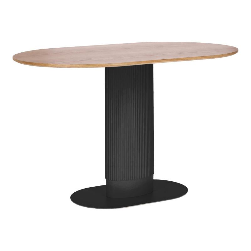 Stół do jadalni Maxim owalny INTESI nowoczesny dąb naturalny czarna noga 120x70 cm 1 szt.