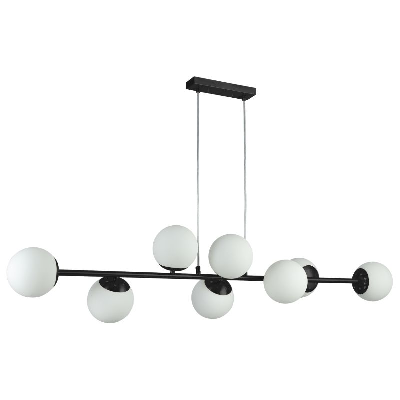 Lampa sufitowa żyrandol, DPM, 8 x E27, czarna, 1szt