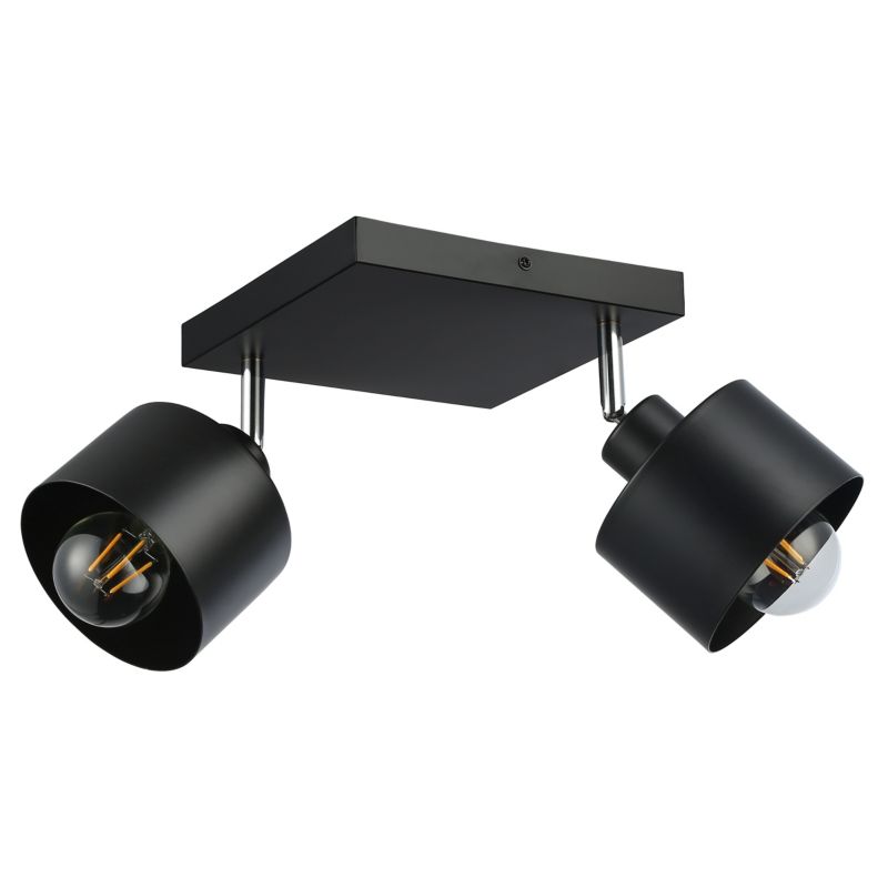 Lampa sufitowa 2x E27 LED MasterLED Elza ruchoma wisząca czarna do domu biura kinkiet 1 szt.