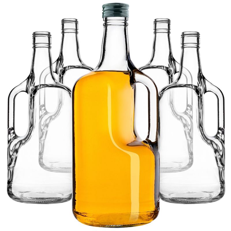 Butelka Kadax Szklana Z Uchem 1750ml Z Zieloną Zakrętką 5 szt