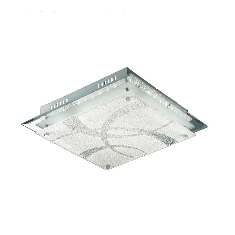 Plafon sufitowy Italux Orlando biały LED 17W 3000K 1360lm IP20 wym: 8,5 x 34 x 34 cm szkło - 1 szt.