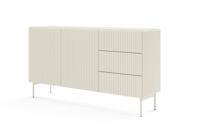 Komoda Bettso Tutti dwudrzwiowa z szufladami i ryflowanym frontem kaszmir 1szt.