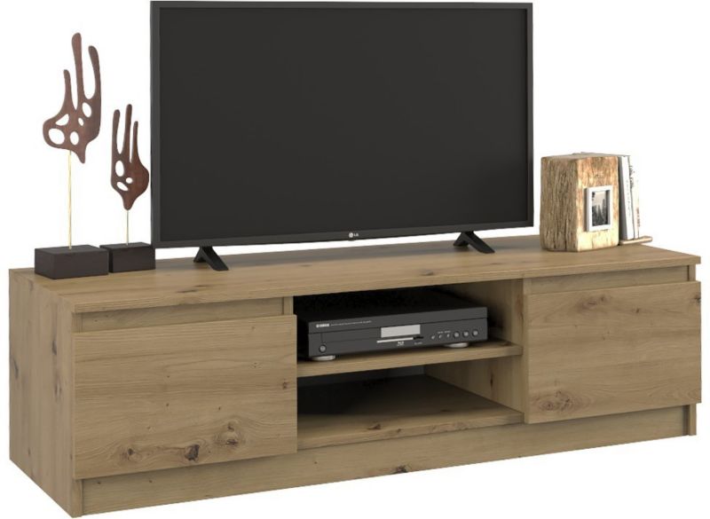 Szafka RTV 120 Topeshop Stolik 120 cm Dąb Artisan 40x120x36 cm 1 szt.
