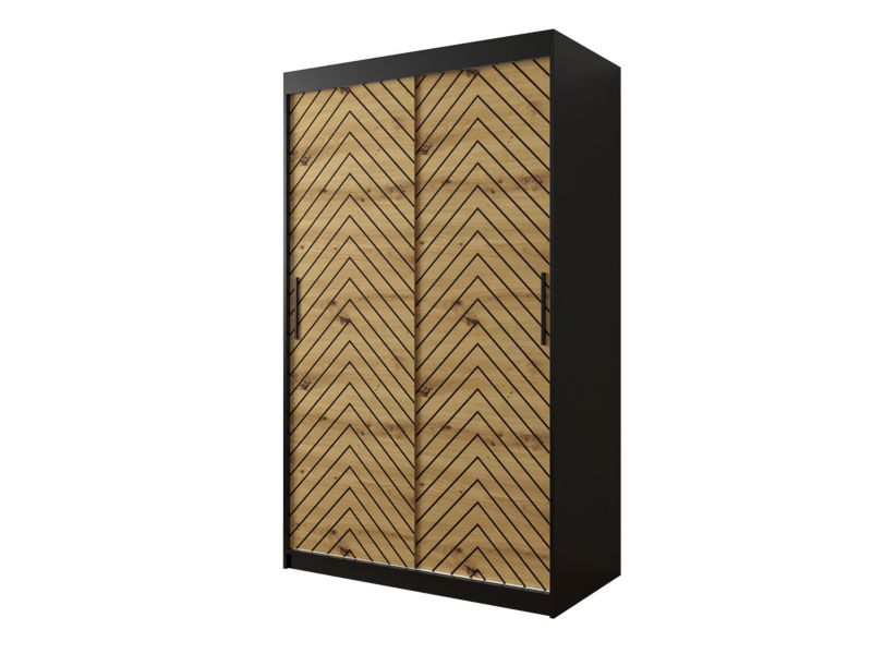 Szafa MIRJAN 24 Jodełka 1 120 czarny / dąb artisan + czarny 1 szt.