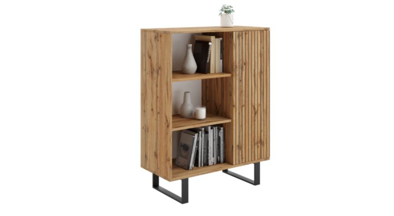 Regał szafka Kobi Fondi dąb craft złoty dekor lamele styl loft 1 szt.